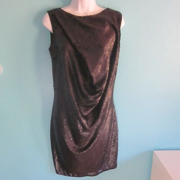 Plein Sud Italian Sequin Draped Dress Size 44  Fits Medium 6-8 - Picture 1 of 10